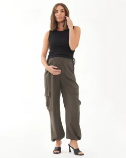 Jodie Ruched Rib Tank  Black