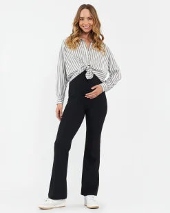 Jonah Rib Flare Pant Black