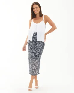 Kara Mesh Skirt  Navy