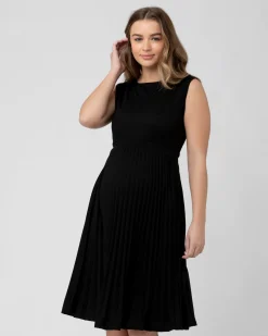 Knife Pleat Dress Black