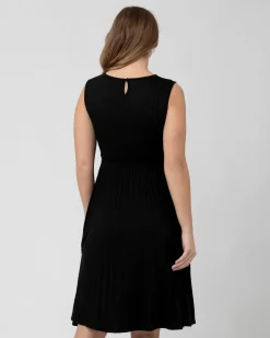 Knife Pleat Dress Black