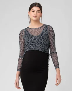 Layla Ruched Top Black / Storm