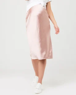 Lexie Satin Skirt Dusty Pink
