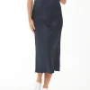 Lexie Satin Skirt Navy