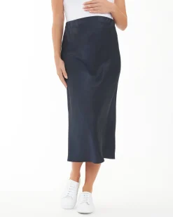 Lexie Satin Skirt Navy