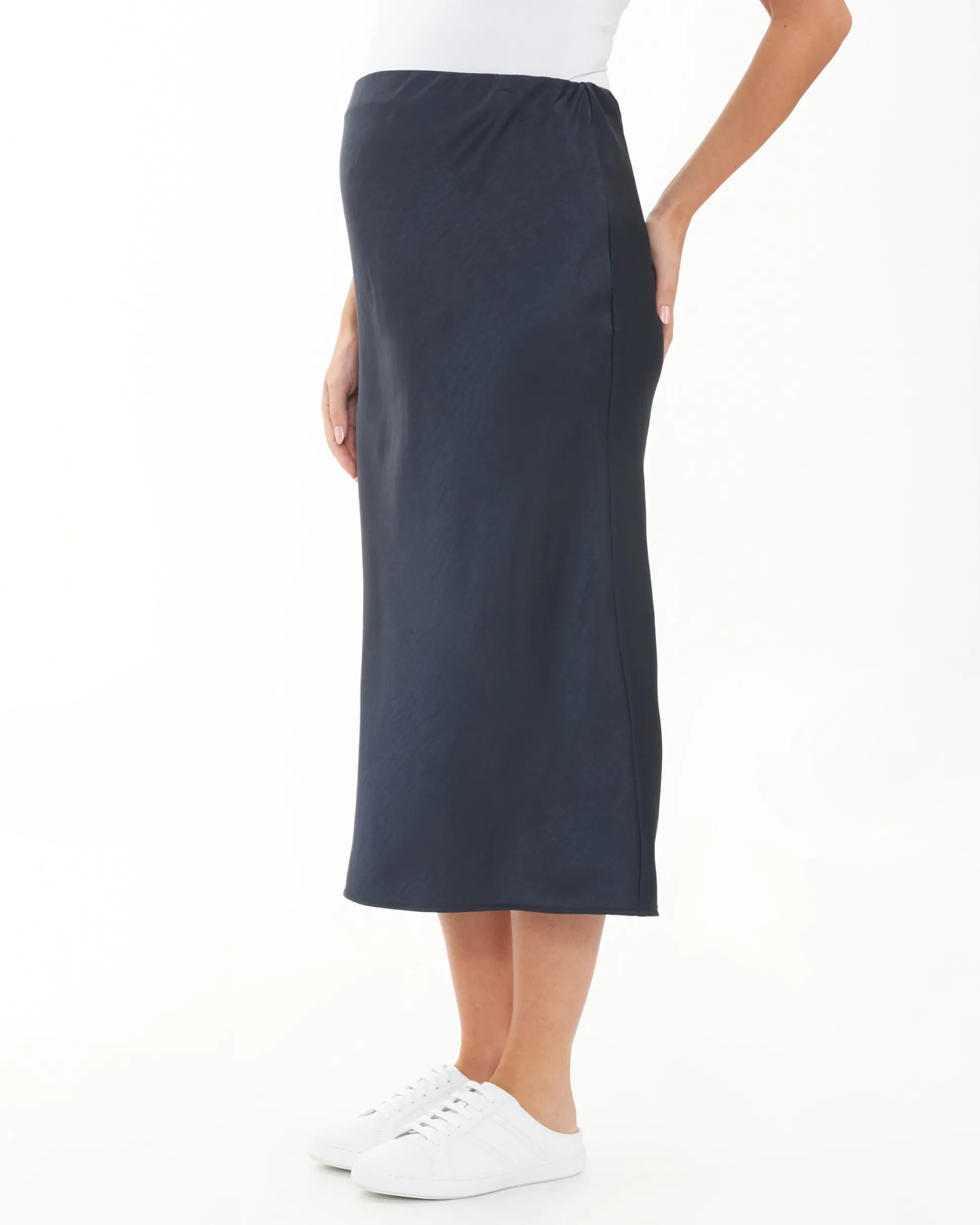 Lexie Satin Skirt Navy
