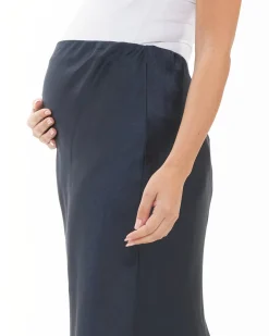 Lexie Satin Skirt Navy