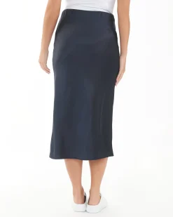 Lexie Satin Skirt Navy