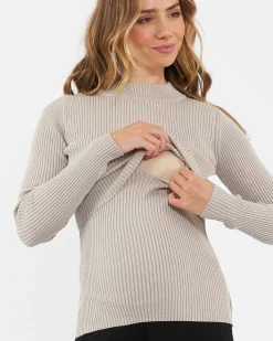 Lift Up Nursing Knit  Stone