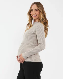 Lift Up Nursing Knit  Stone