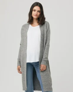 Linda Longline Knit Cardigan Charcoal Marle