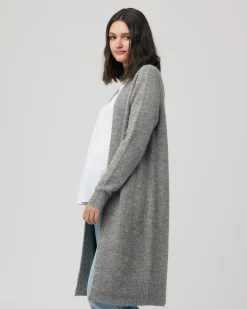 Linda Longline Knit Cardigan Charcoal Marle