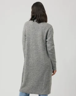 Linda Longline Knit Cardigan Charcoal Marle