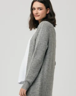 Linda Longline Knit Cardigan Charcoal Marle