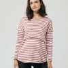 Lionel Long Sleeve Nursing Tee Blush / White