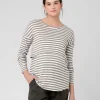 Lionel Long Sleeve Nursing Tee Olive / White