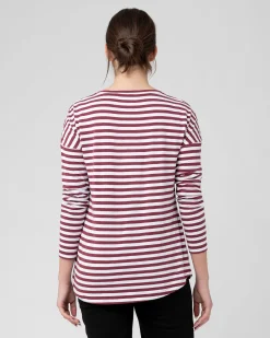 Lionel Long Sleeve Nursing Tee Maroon / White