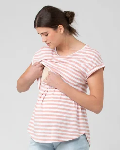 Lionel Nursing Tee Dusty Pink / White