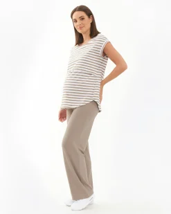 Lionel Nursing Tee Taupe / White