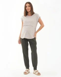 Lionel Nursing Tee Taupe / White