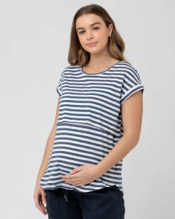 Lionel Nursing Tee Washed Indigo / White