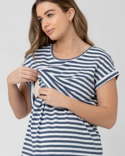 Lionel Nursing Tee Washed Indigo / White