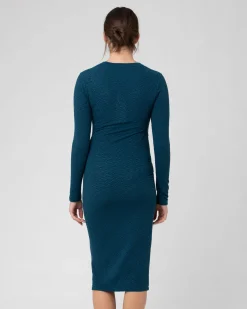 Lola Cross Front Nursing Dress Peacock
