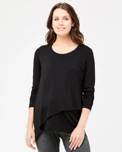 Long Sleeve Lara Nursing Tee Black