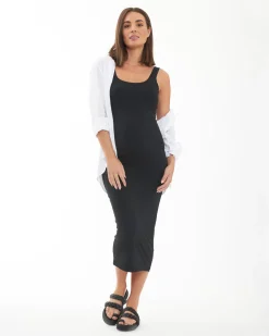 Luxe Knit Contour Dress Black
