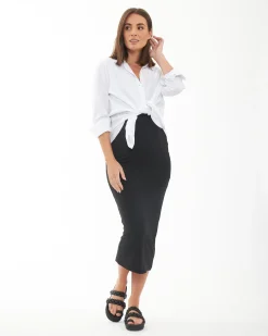 Luxe Knit Contour Dress Black