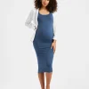 Luxe Knit Contour Dress Deep Blue