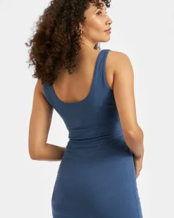 Luxe Knit Contour Dress Deep Blue