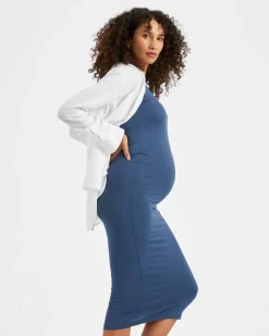 Luxe Knit Contour Dress Deep Blue