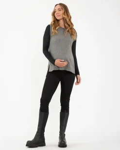 Luxe Knit Nursing Top  Black