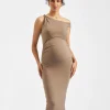 Luxe Knit Off Shoulder Dress Mocha