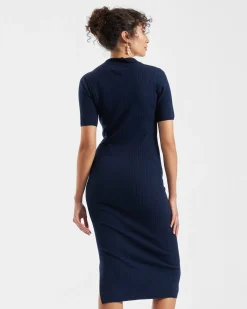 Maddy Knit Polo Dress Navy