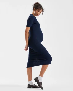 Maddy Knit Polo Dress Navy