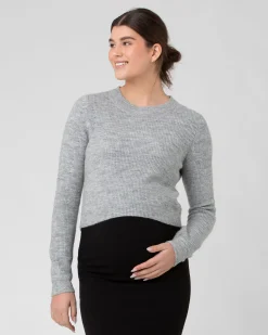 Mandy Detachable Nursing Knit Grey Marle