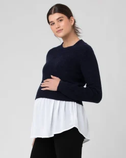 Mandy Detachable Nursing Knit Navy