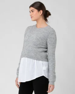 Mandy Detachable Nursing Knit Grey Marle