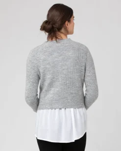 Mandy Detachable Nursing Knit Grey Marle