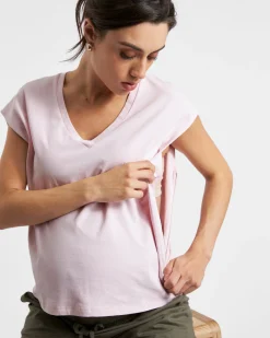 Marly Zip Nursing Tee Peony