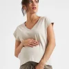 Marly Zip Nursing Tee Stone