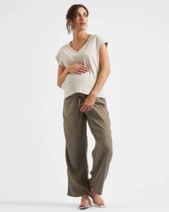 Marly Zip Nursing Tee Stone