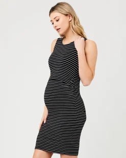 Mia Sleeveless Nursing Dress Black / Flint