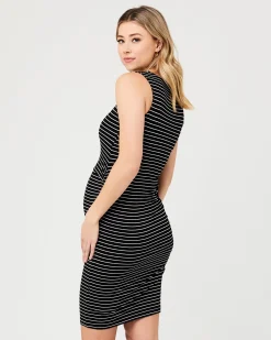 Mia Sleeveless Nursing Dress Black / Flint