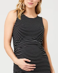 Mia Sleeveless Nursing Dress Black / Flint