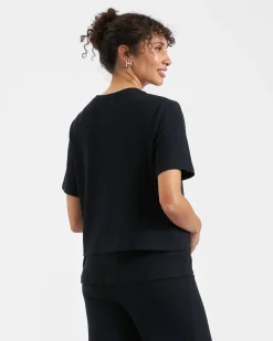 Mike Rib Nursing Top  Black