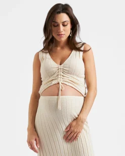 Misha Rib Knit Tank Stone