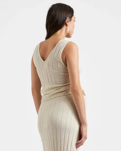 Misha Rib Knit Tank Stone